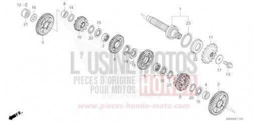 BOITE DE VITESSES (ARBRE INTERMEDIAIRE) (NC750XD) NC750XDS de 2025